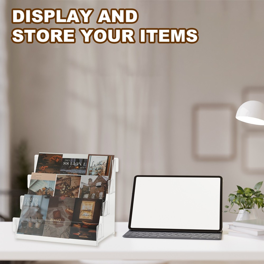 3 Tier Clear Greeting Card Display Stand, Clear