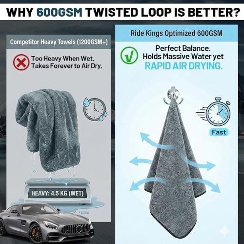 Car Drying Towel Microfiber Cleaning Cloth - 24" x 36" Large Twisted Loop