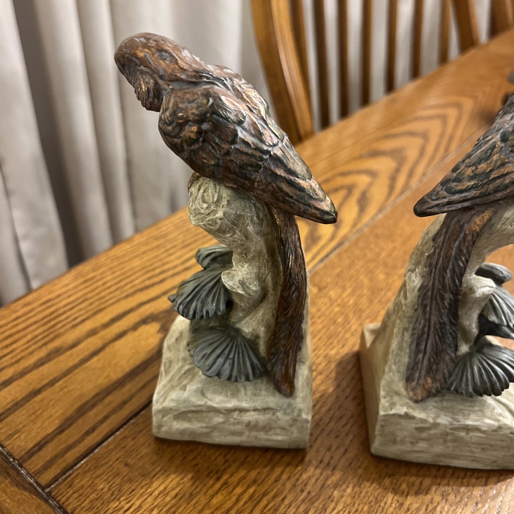 Vintage Parrot Parakeet Pair Bookends