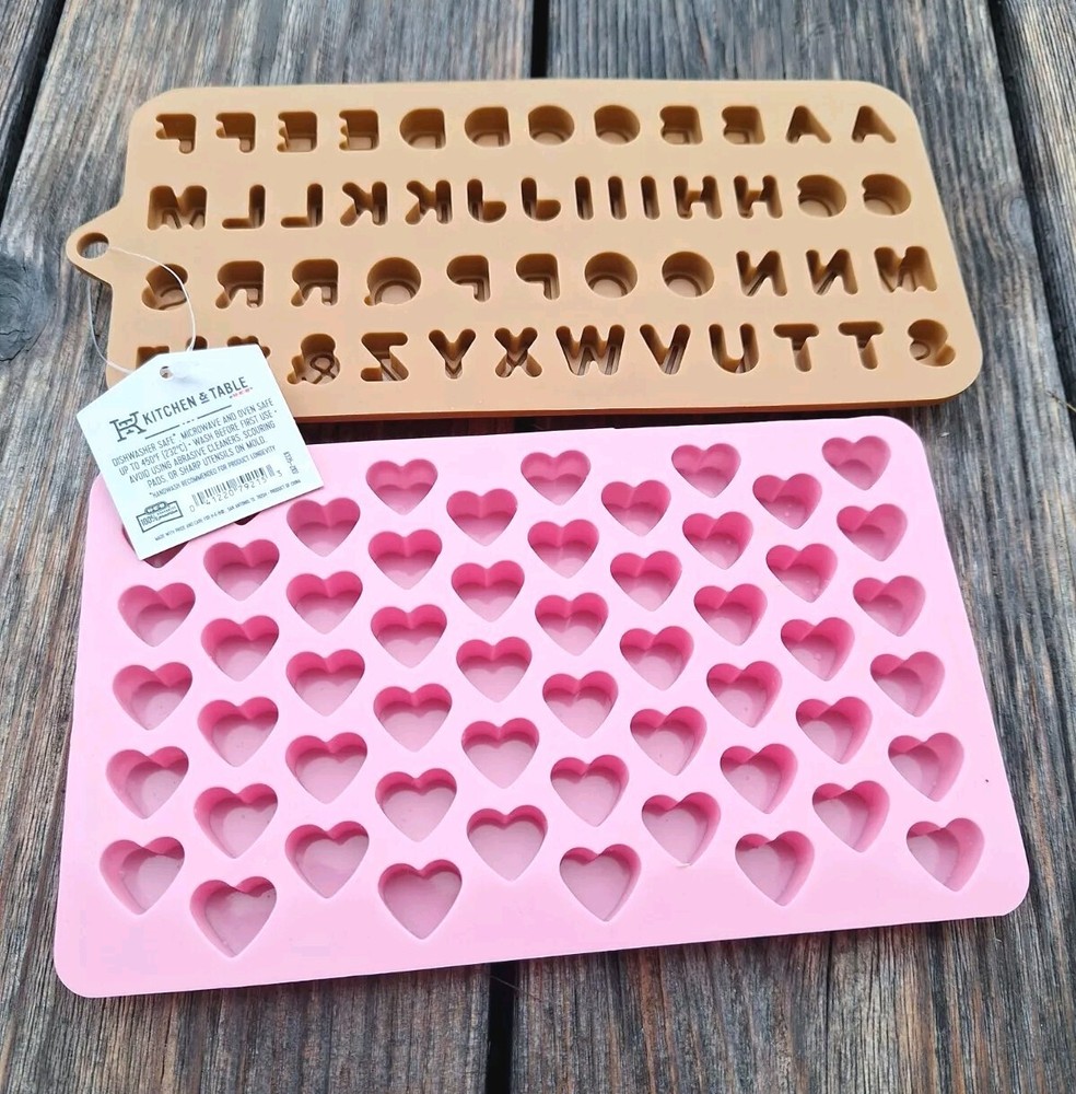 Small letters and hearts (kitchen, resin, for soap molds)