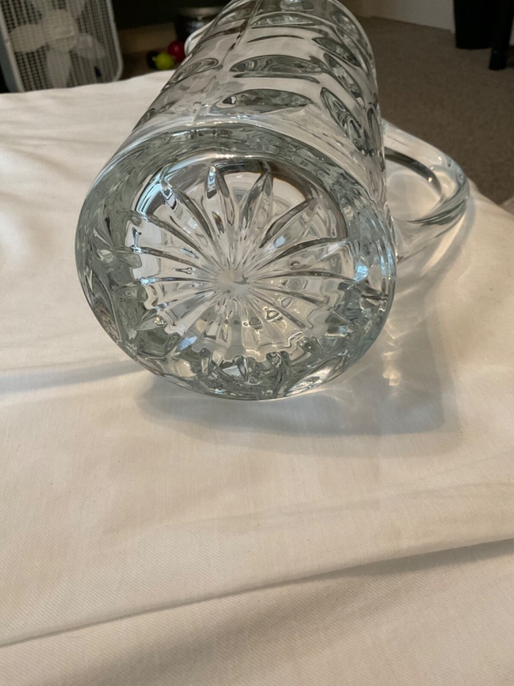 Royal Crystal Rock Laurus Brocca Pitcher Leaf Pattern. MINT