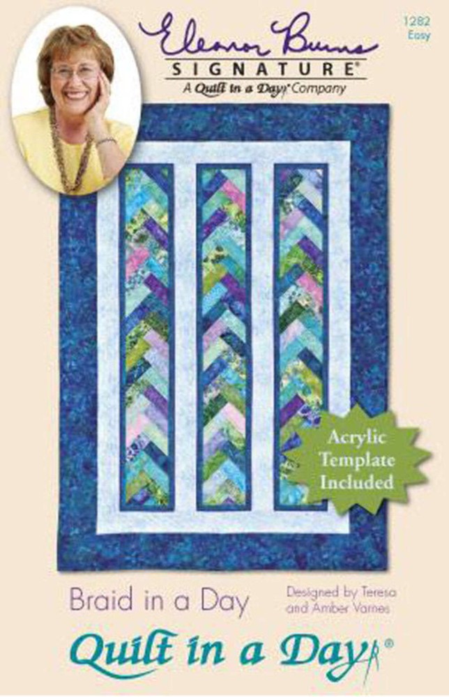 Braid In A Day Pattern, Quilt in a Day, Eleanor Burns, w/ Acrylic Template, EASY