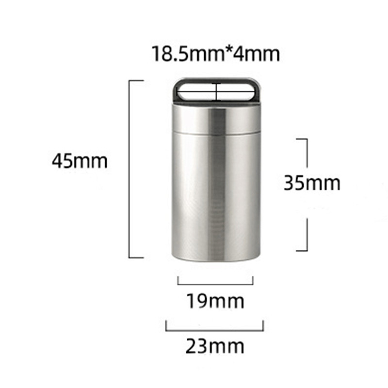 EDC Titanium Alloy Waterproof Pill Case Capsule Seal Container Storage Box