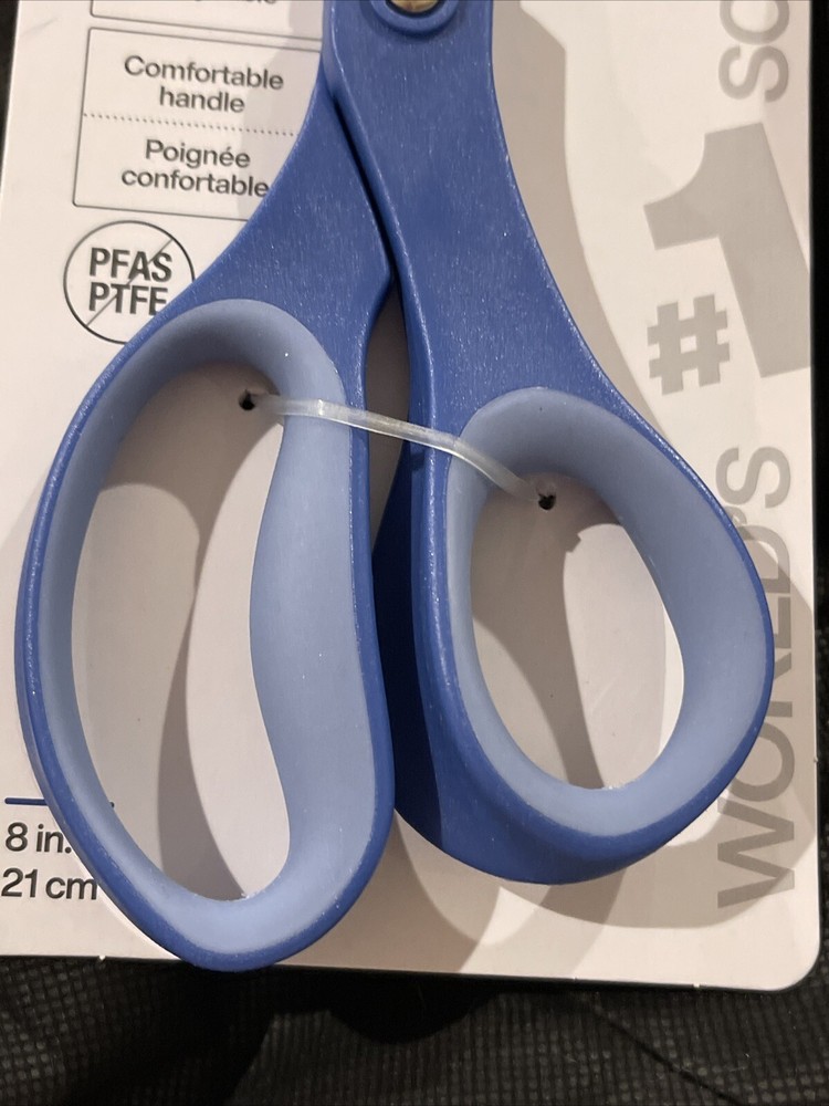 Fiskars 8” Straight Blue Performance Scissors Comfort Handle Non-Stick Stainless