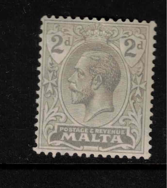 Malta 1921-22 KGV SG100 2d grey Multi Script CA Mounted Mint