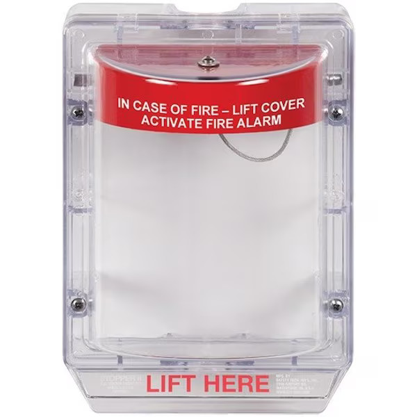Pull Station Guard, Polycarbonate, Surface Mount, Clear, 5 3/16 in Depth, 6