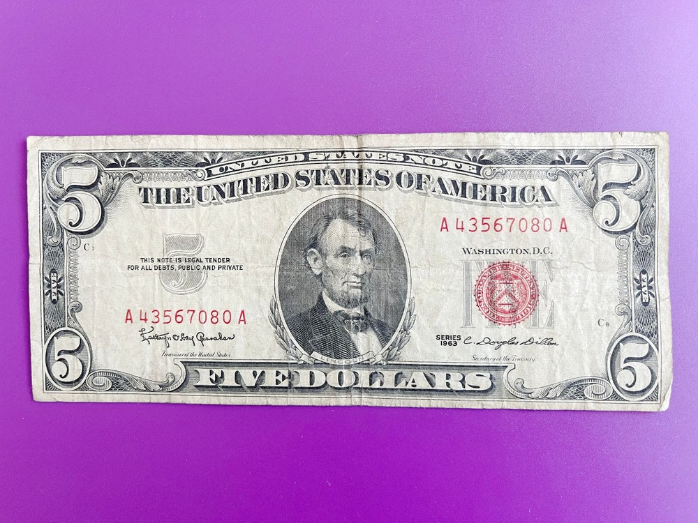 $5 1963 UNITED STATES NOTE CHOICE F NOTE
