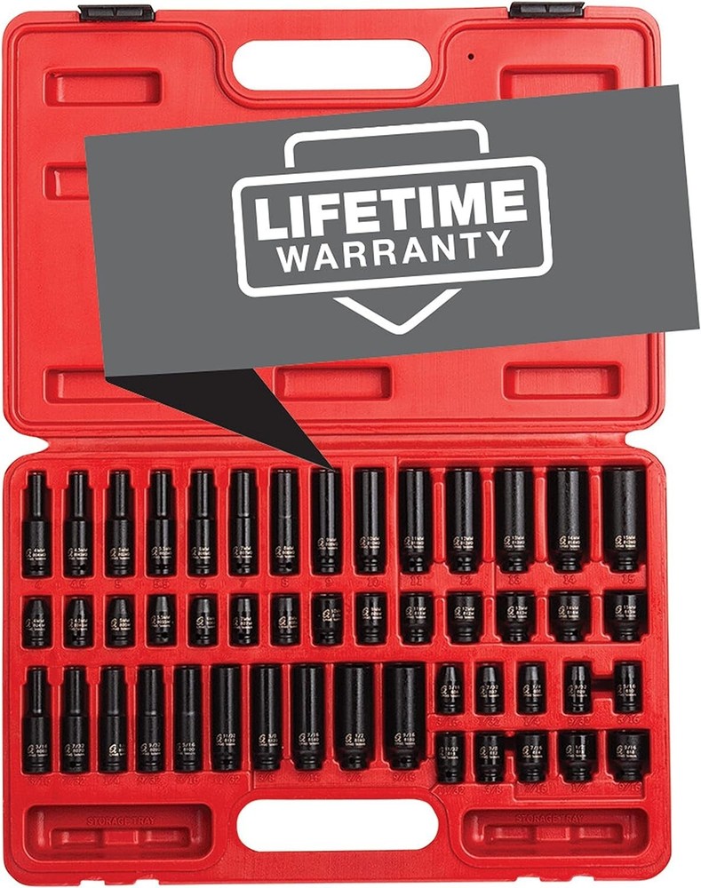 Sunex 48-Piece Impact Socket Set with Storage Case