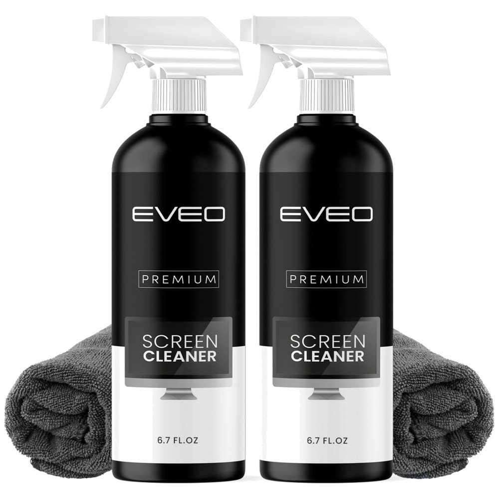 Plush Microfiber Cloth + TV Screen Cleaner Spray