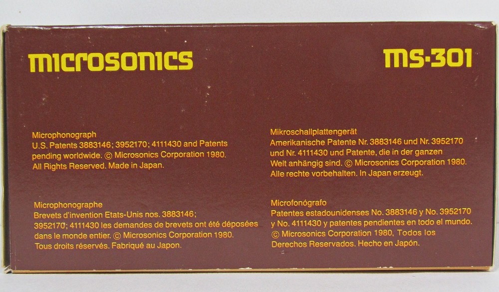Microsonics MS-301 Mini Player Vintage Microphonograph