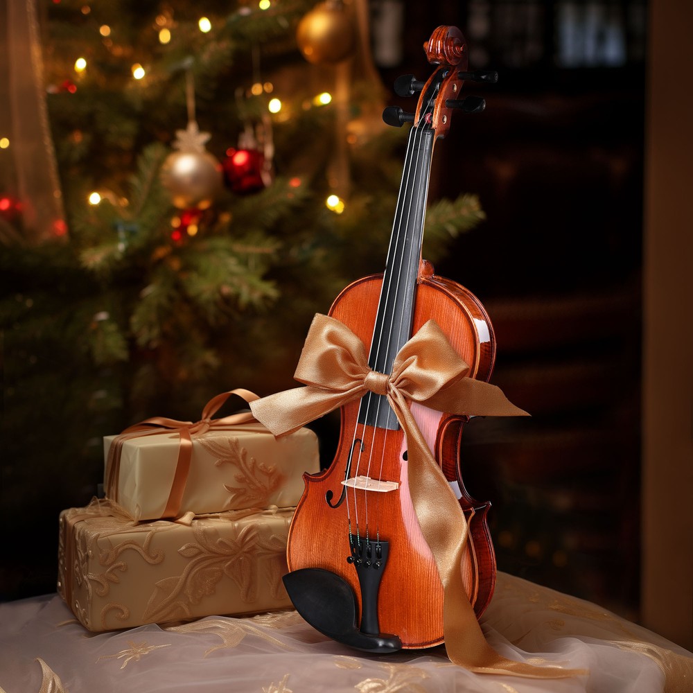 Solid Wood Violin 4/4 Full Size Set Beginner Fiddle for Student with Case