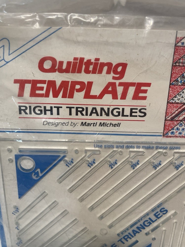 EZ Right Triangles Quilting Cutting Template Plastic #9311 Marti Michell Retro