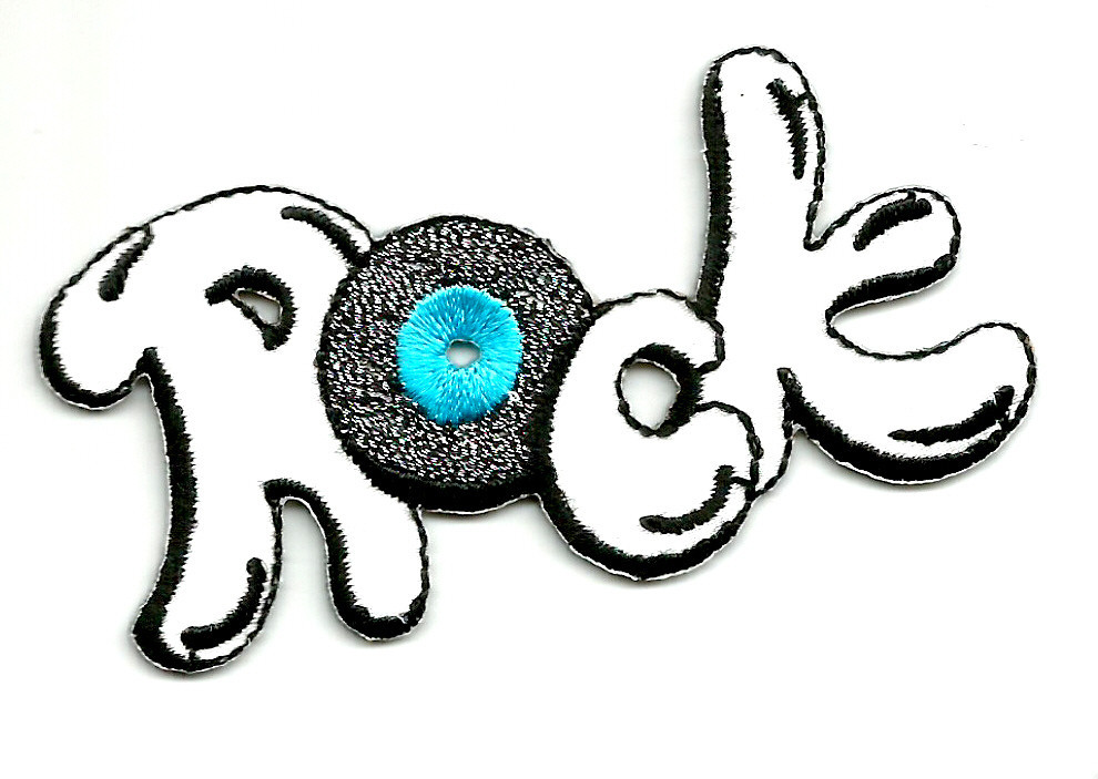 50'S "ROCK" TEXT IRON ON APPLIQUE PATCH