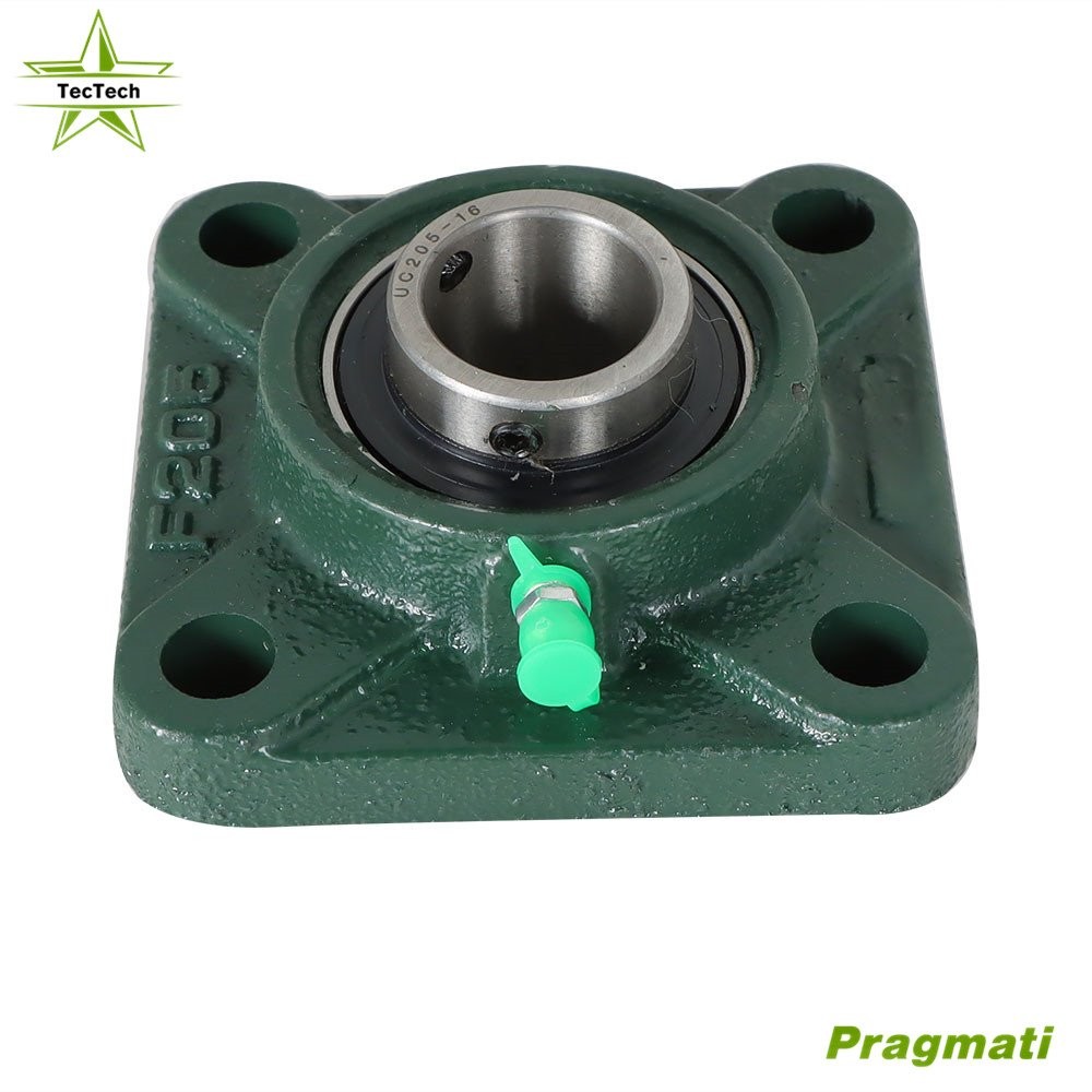 2 Pcs UCF205-16 Solid Base Pillow Block Flange Mounted Bearing 1" Bore 4 Bolt