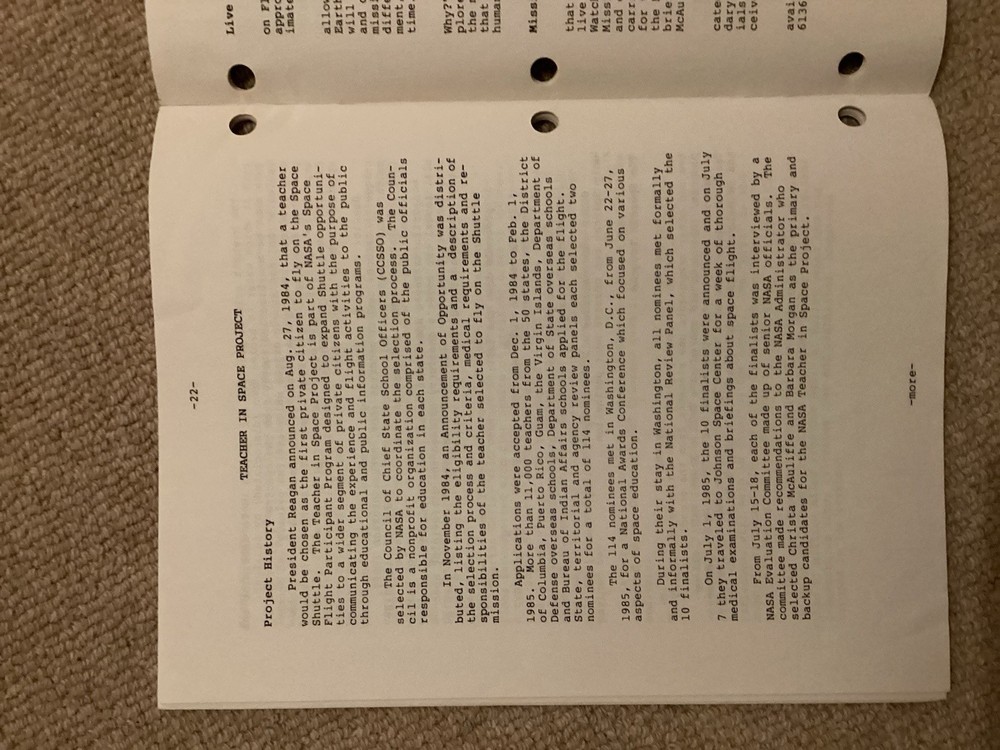 Space Shuttle Challenger Mission 51-L Press Kit