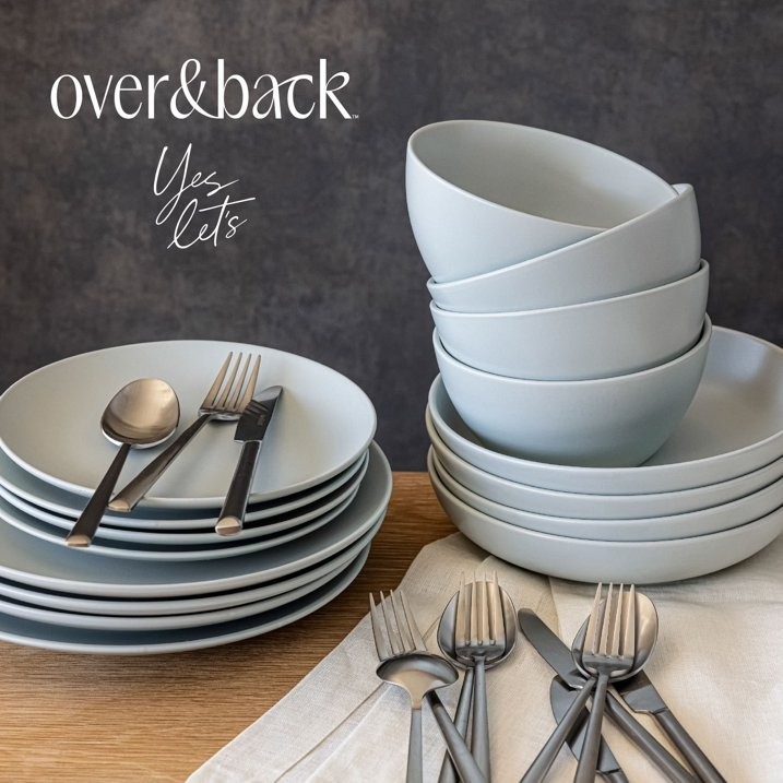 Over&Back 16-Piece Coupe Stoneware Dinnerware Set
