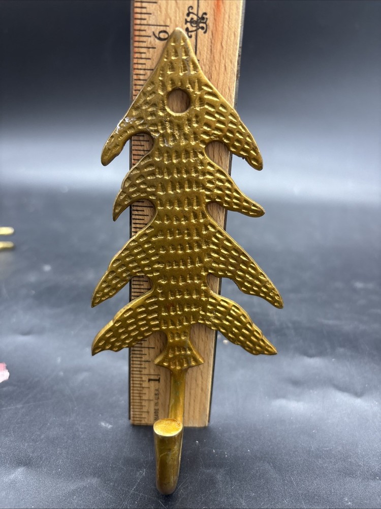 Brass Tree Wall Hook Coat Key Stocking Wreath Everyday Tree Shaped Hook