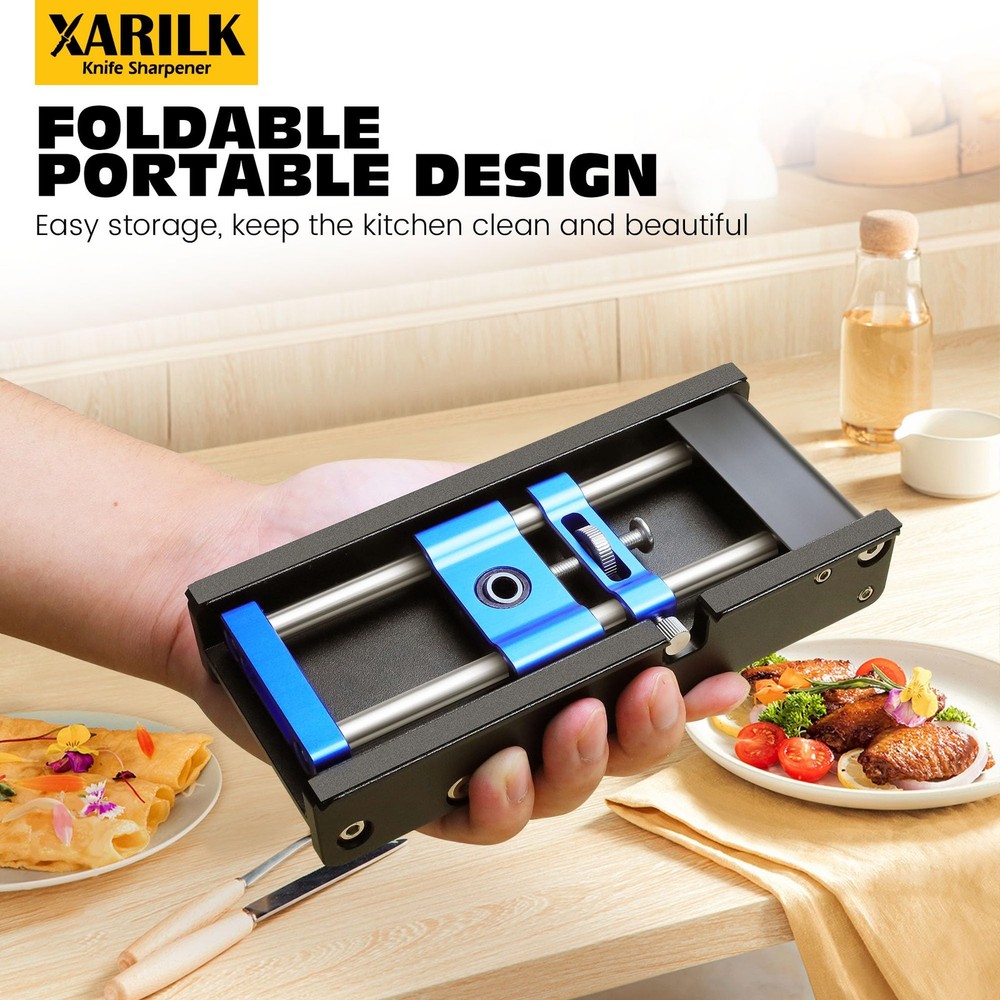 XARILK Foldable Portable Knife Sharpening System, Adjustable Knife Sharpener ...