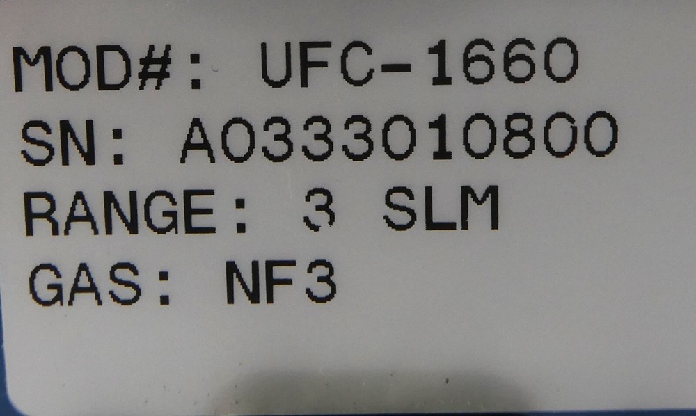 UNIT Instruments UFC-1660 Mass Flow Controller MFC 3 SLM NF3 OEM Refurbished