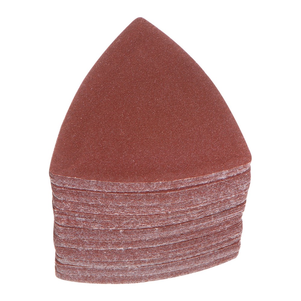 100pcs 180 Grits 80mm Aluminum Oxide Triangular Hook & Loop Sandpapers Pads