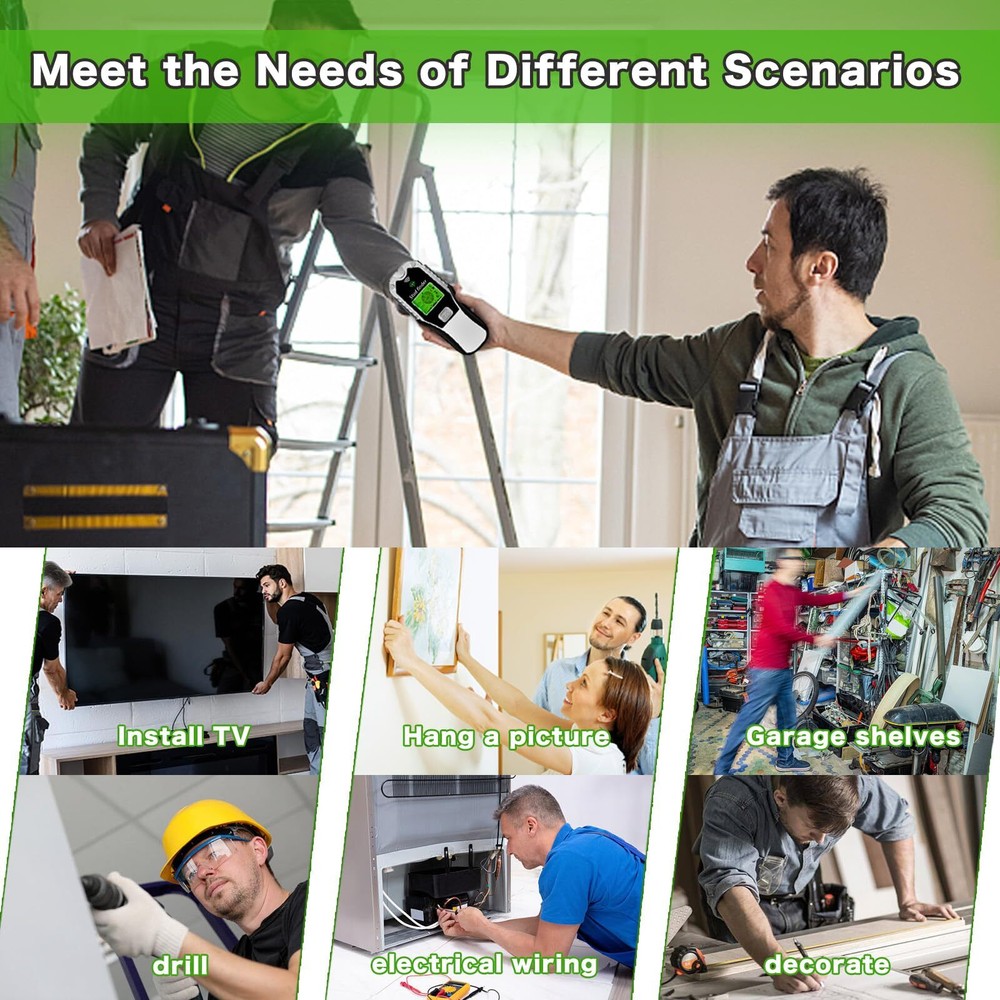 ASWKMOW Stud Finder Wall Scanner6 in 1 Multi-function Stud Finder Tool with U...