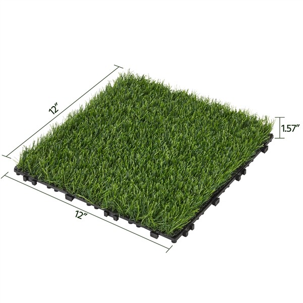 Artificial Grass Turf Interlocking Deck Tiles Indoor/Outdoor Flooring Decor