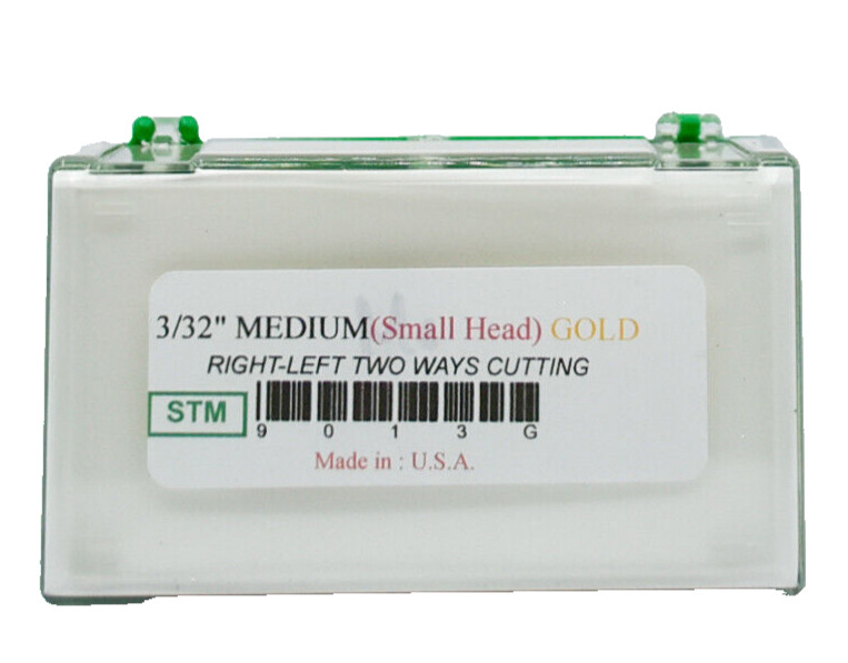 Startool Acrylic Nail Drill 3/32" STM Medium (Small Head) Gold ( 6 Pieces )