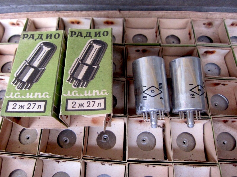 4pcs 2J27L 4P700 RV2 Soviet HF Pentode Tubes 10-1978 Same Date Code USSR Boxed