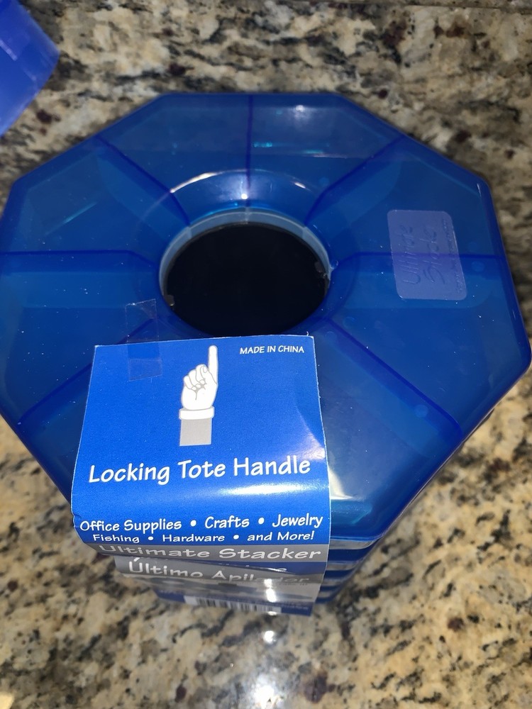 Tidy Crafts Ultimate Stacker Storage, Blue Octagon 40 Compartments