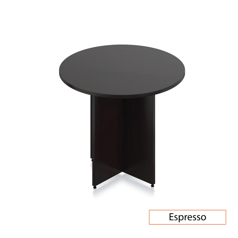 GOF 36" Modern & Durable Espresso Round Table Set w/ 2 Stackable Chairs