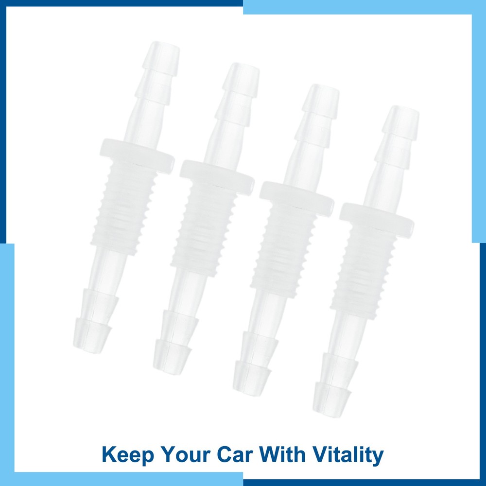 Hose ID M8 Male Thread Thru-Bulk Bulkhead Fitting PP Clear