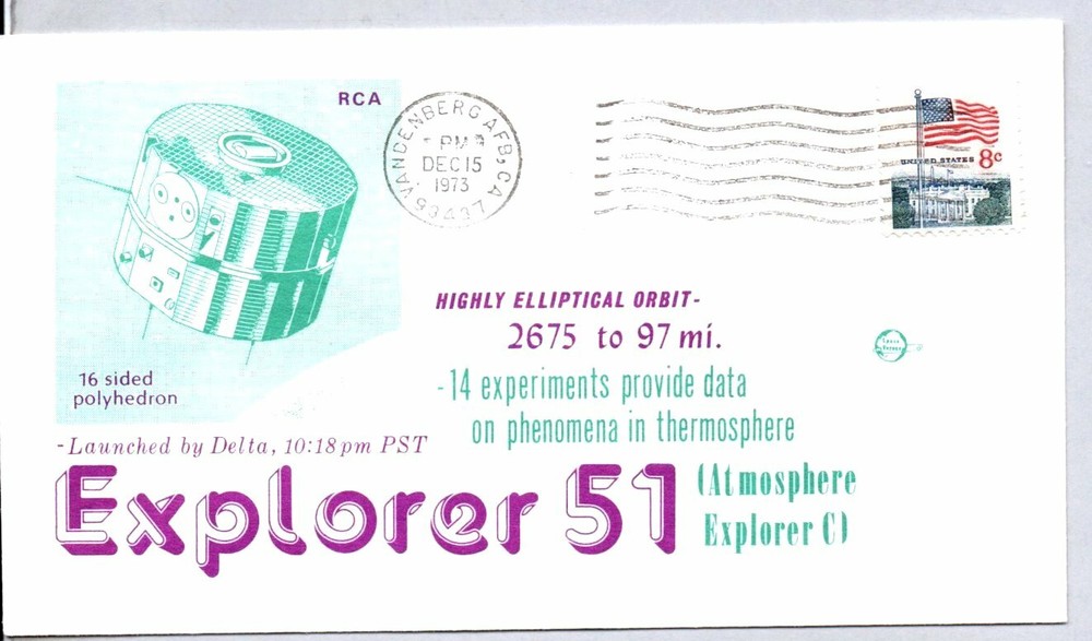 EXPLORER 51 (ATMOSPHERE EXPLORER C) LAUNCH 12/15/1973, HIGHLY ELIPTICAL ORBIT