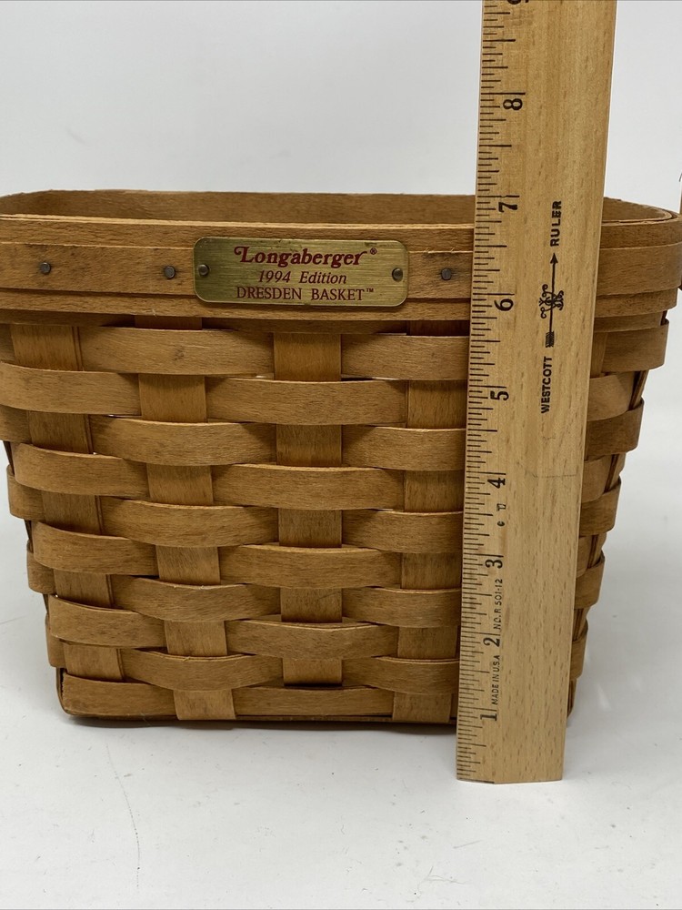 1994 Longaberger Dresden Basket With Handle 9x5x7”