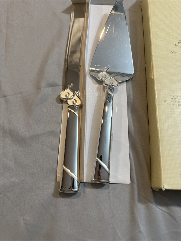 Lenox Silver Plated 2 Piece Dessert Set True Love