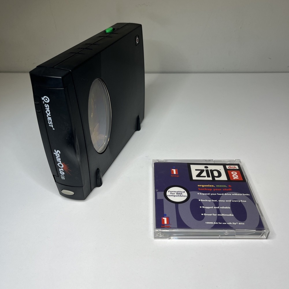 Untested Vintage SyQuest SparQ 1.0 GB External Parallel Port SPARQ1PE Zip Disk