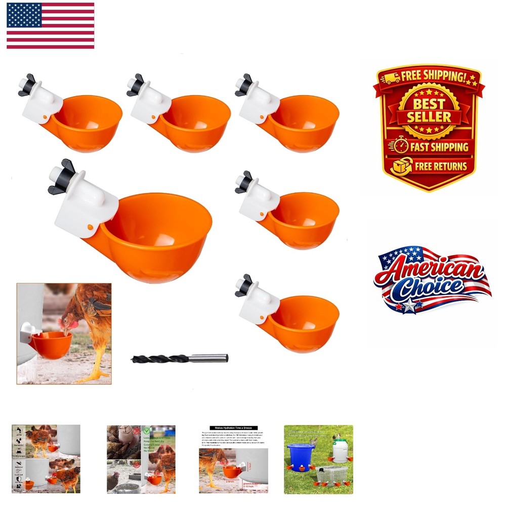 Versatile 6-Pack Automatic Chicken Watering System - Leak-Free & Easy Install