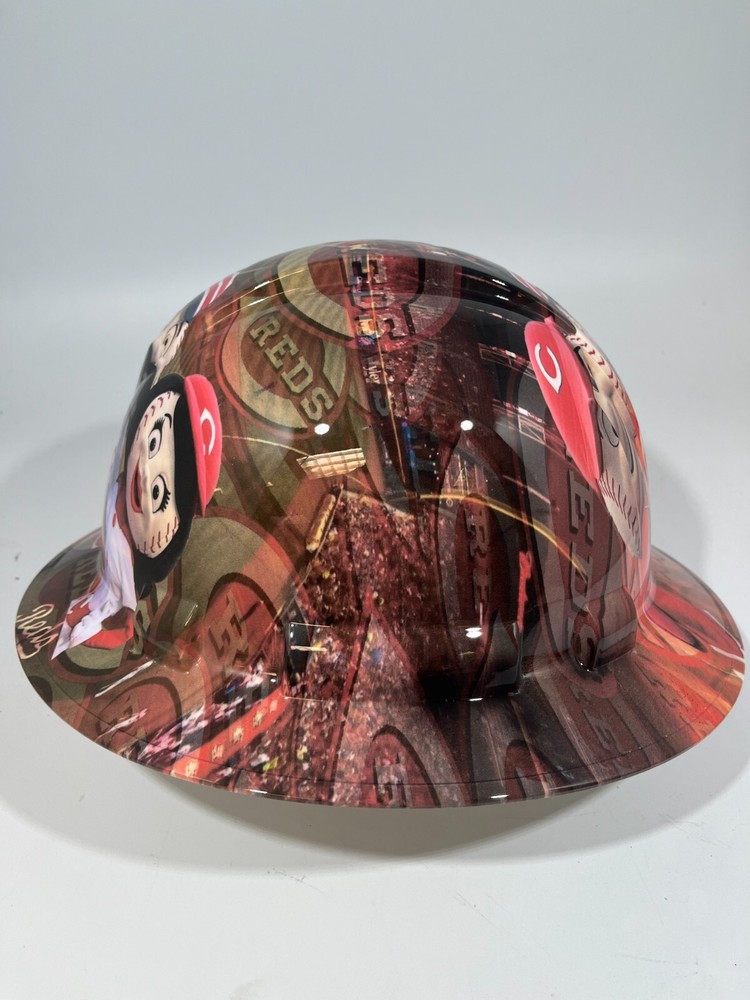 New Full Brim Hard Hat Custom Hydro Dipped CINCINNATI REDS