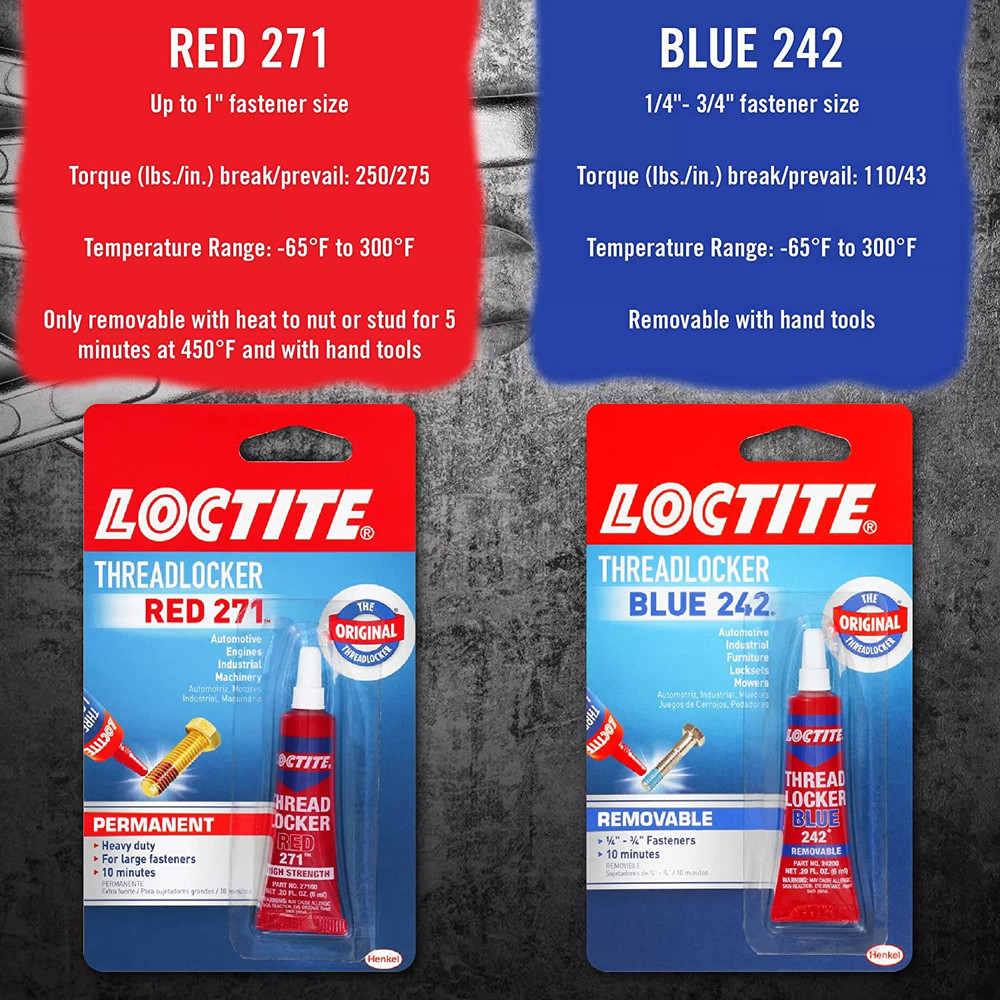 Threadlocker Blue 242 - Removable Thread Lock Glue for Nuts, Bolts, & Fasteners,