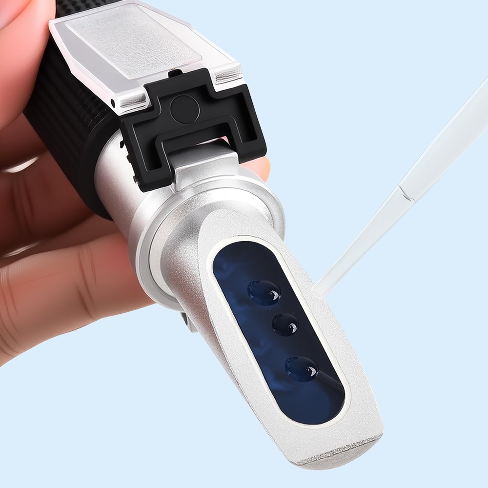 Portable Brix Refractometer with ATC, Accurate Dual Scale Brix Meter Specific..