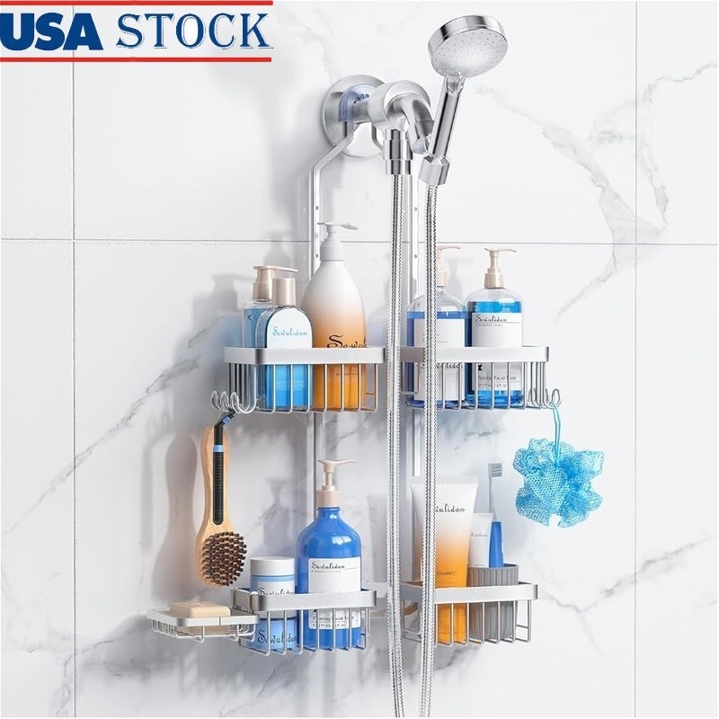 Adjustable Shower Caddy Handheld Shower Rustproof Aluminum Storage Organizer New