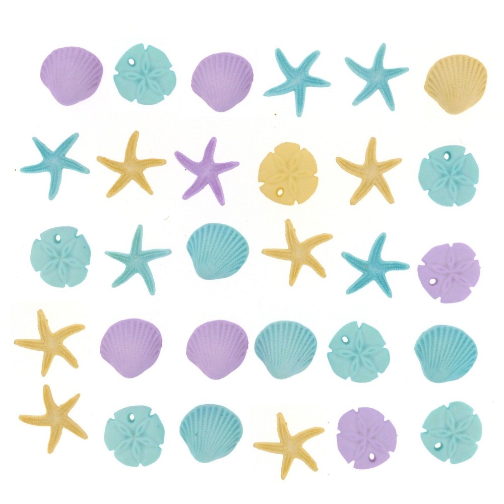 Tiny Seashells Buttons- Shelly's Buttons - Craft Embellishments - Scrapbook