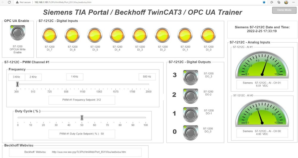 PLC Trainer Interface - Digital Inputs, Digital Outputs, Analog Inputs and PWM