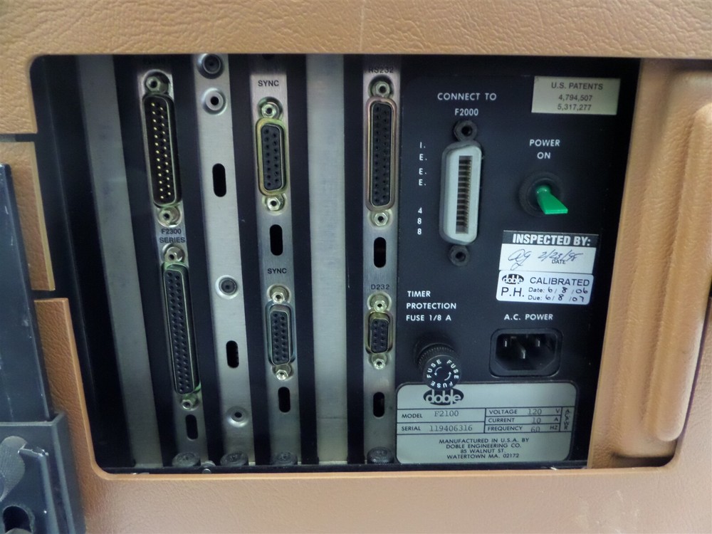 Doble F2100 Test System - Missing Switches Missing Fan