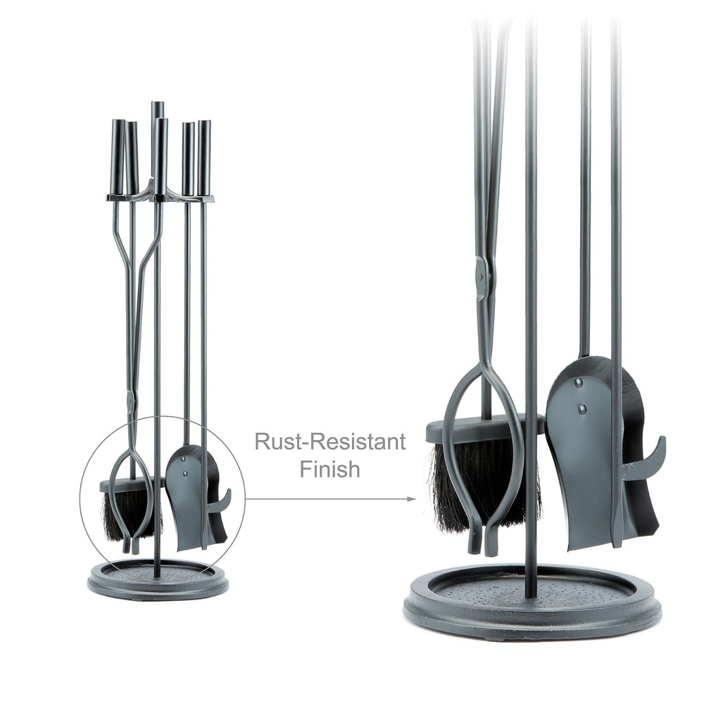 5-Piece Black Fireplace Tools Set (F-1070)