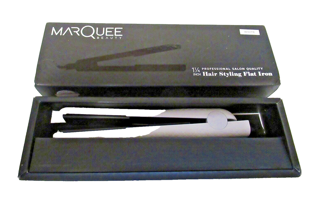 MarQuee Beauty Professional Ceramic Styling Flat Iron (White)