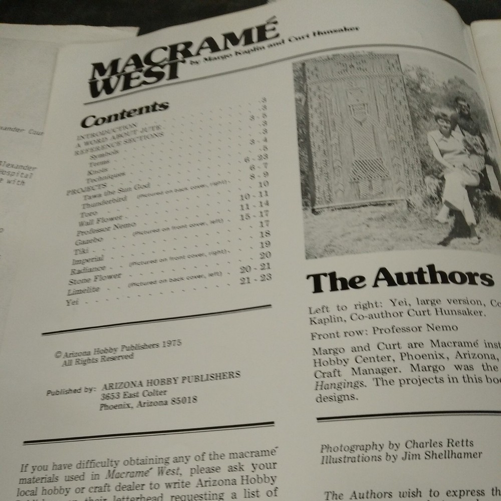 Macrame West 12 Projects by Margo Kaplin Macrame Patterns