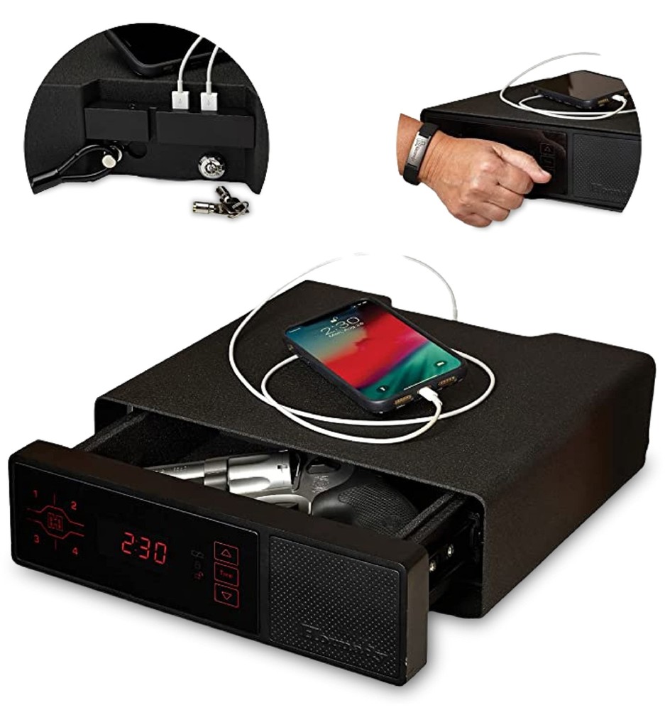 Hornady Rapid Safe Night Guard – Nightstand Gun Safe with RFID Reader, Clock,...