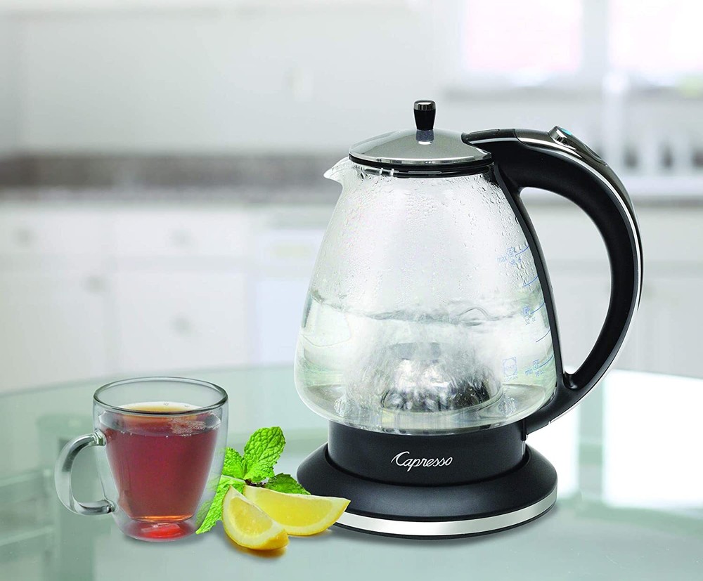 Capresso H2O Glass 48-oz Electric Kettle - Black