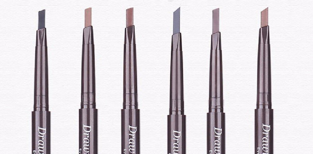2 Pack Eyebrow Pencil Retractable Slant Tip with Brush Double-end Waterproof US