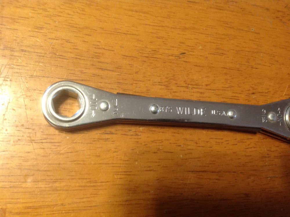 Wilde 875 Ratchet Box 6 Point Wrench 1/2" & 9/16"